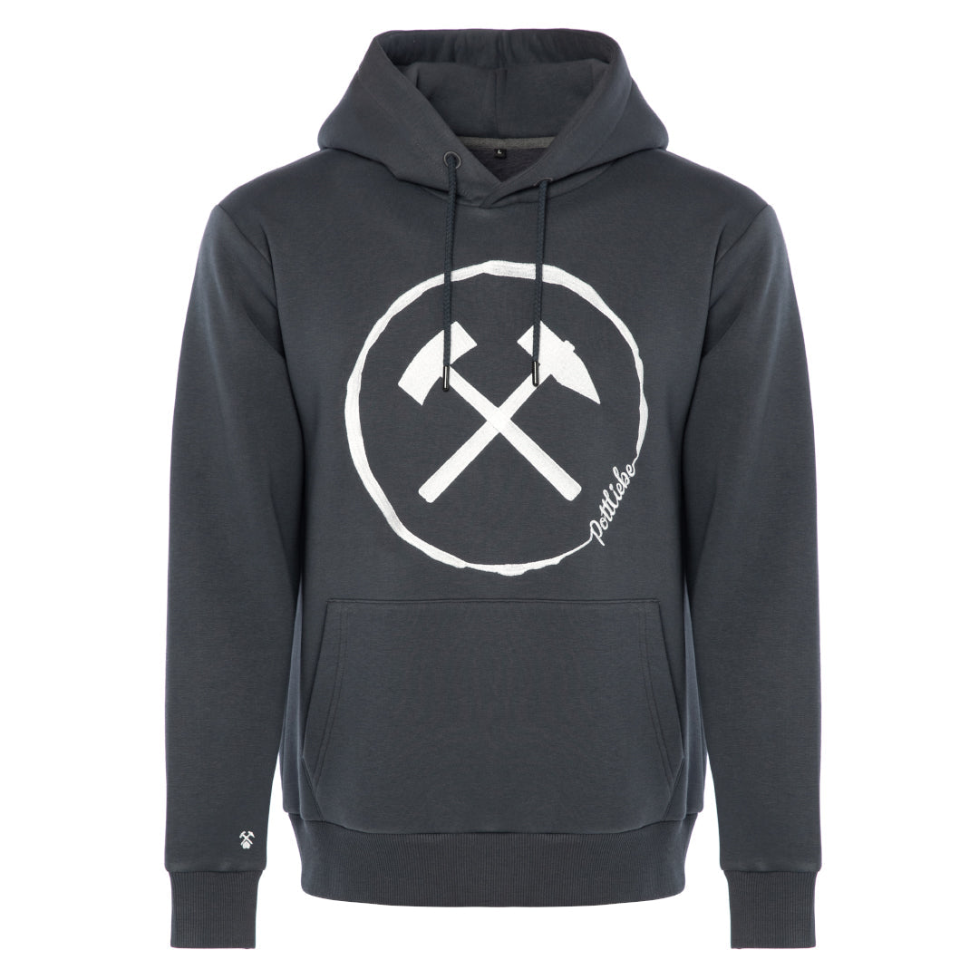 Hoodie "Circle" Dark Indigo Grey